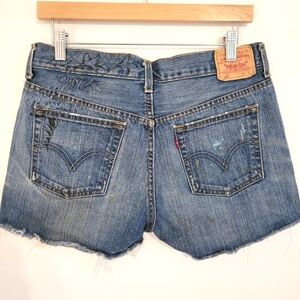 Levi's 501 paint splash denim shorts size 28